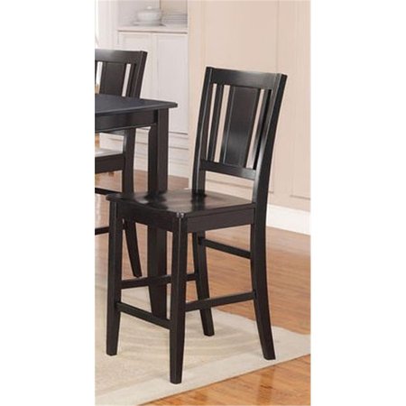 LATESTLUXURY BU-WC-BLK Buckland Counter Height Chair with Wood Seat - Black LA2682563